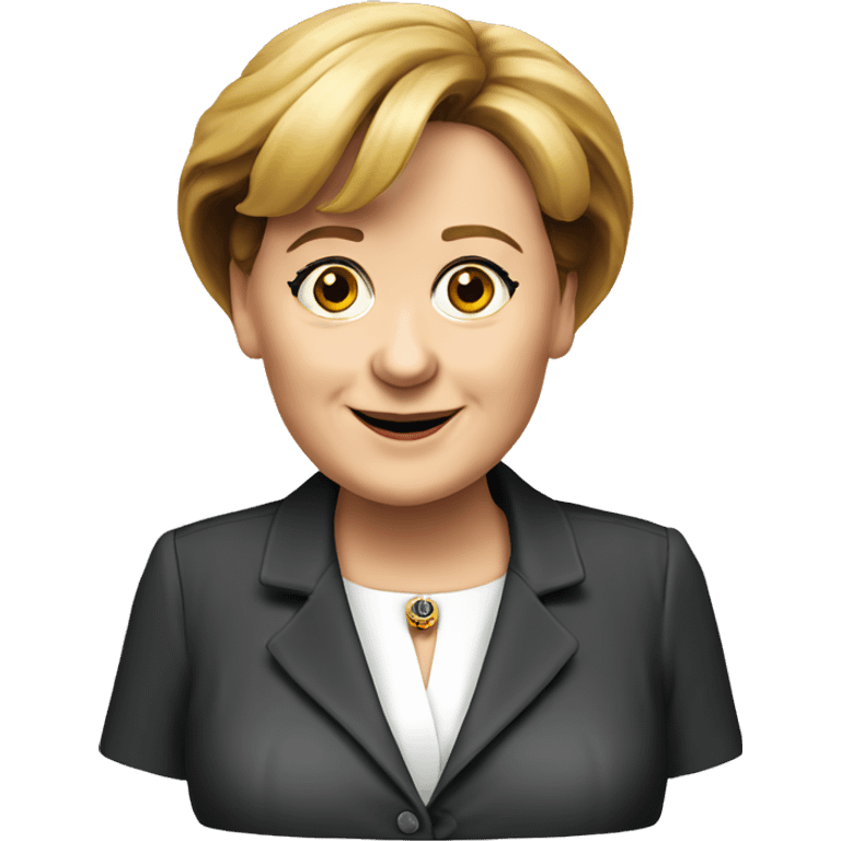 Angela Merkel waving emoji