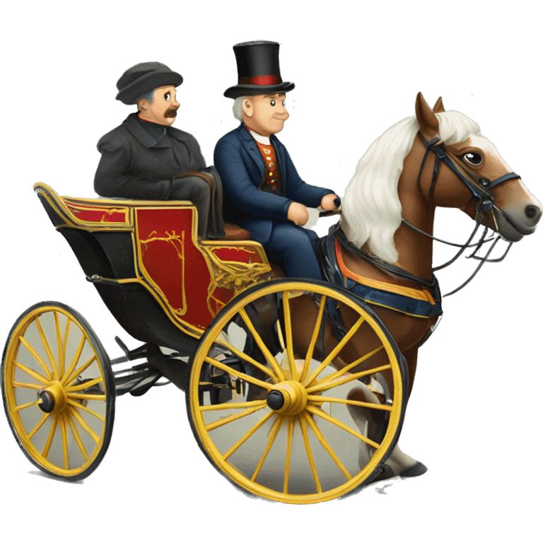 a man sits in a horse-drawn carriage from Russia in the 19th century emoji