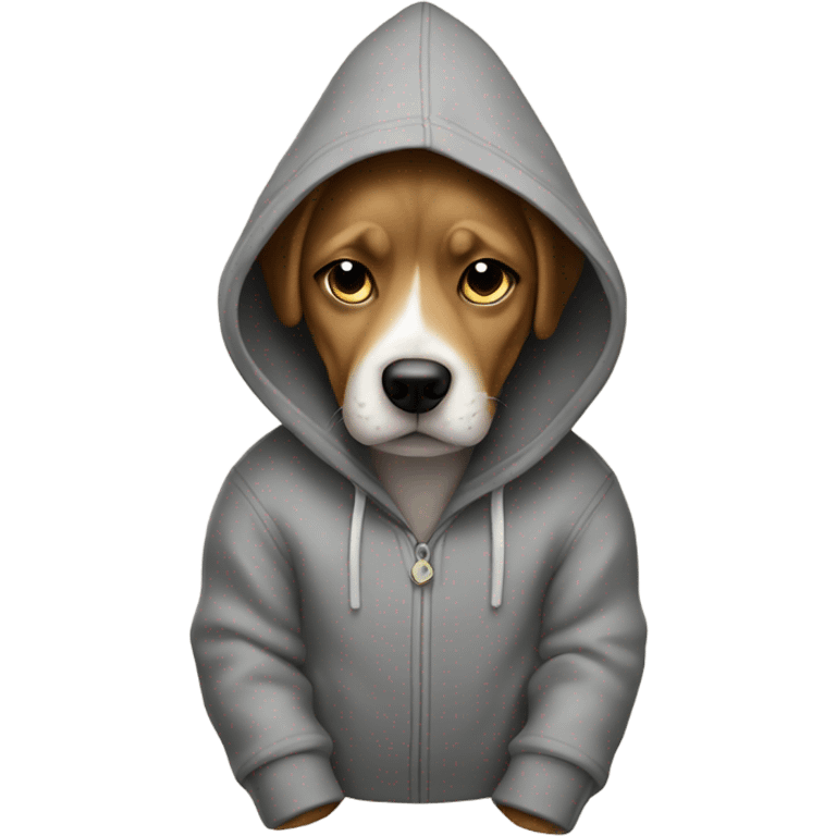 Dog wearing hoodie emoji