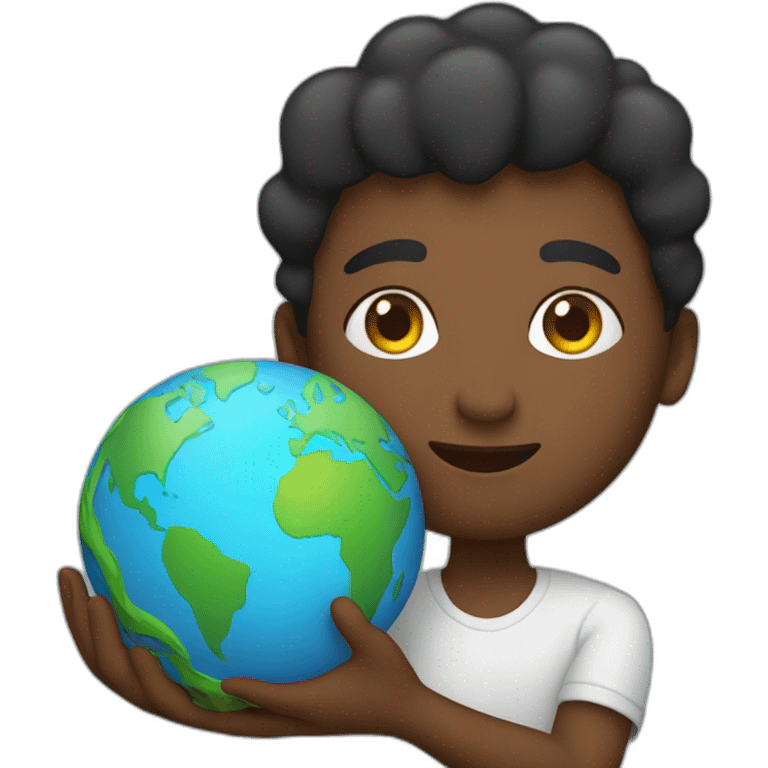 Holding the earth  emoji