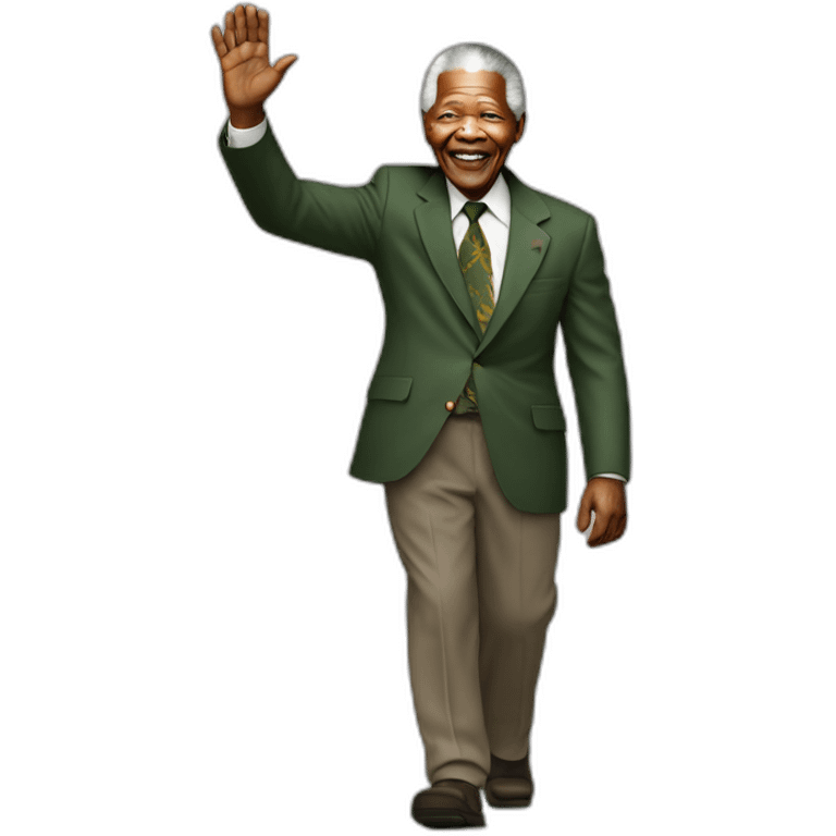 Nelson Mandela walking and waving emoji