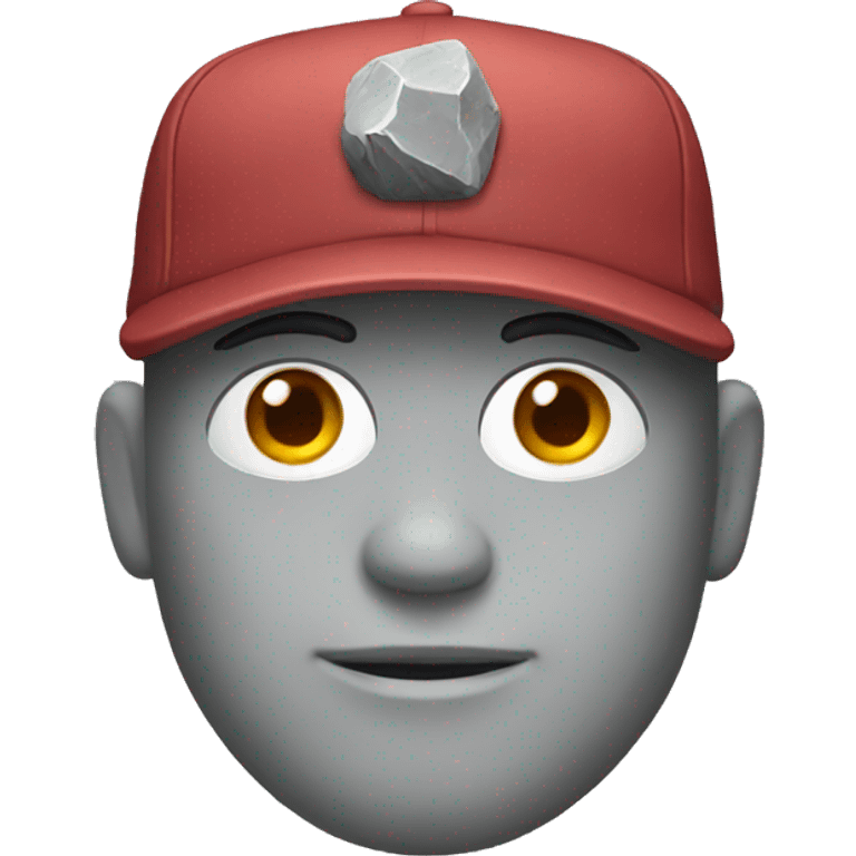 stone wearing a cap emoji