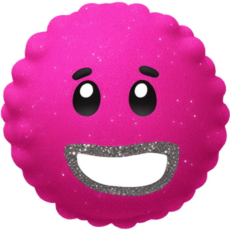 neon pink cotton ball with glitter emoji