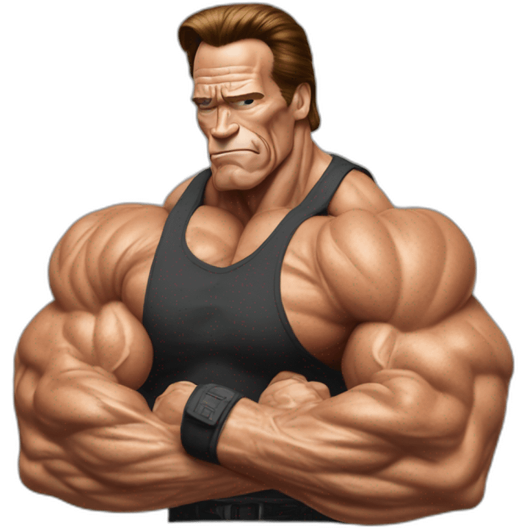 Arnold schwarzenegger culturista pose doble de biceps emoji