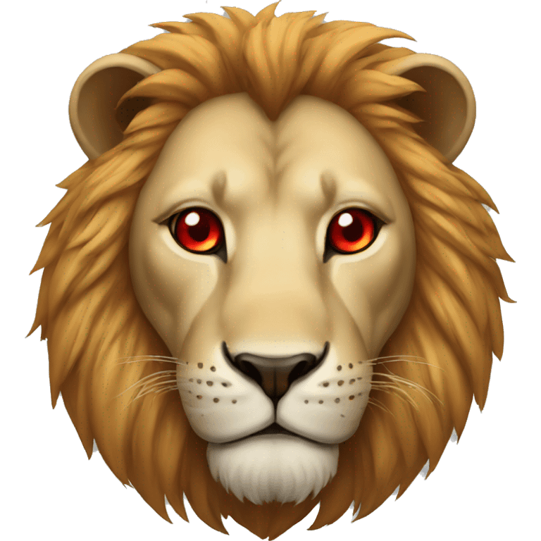 Lion with red eye emoji