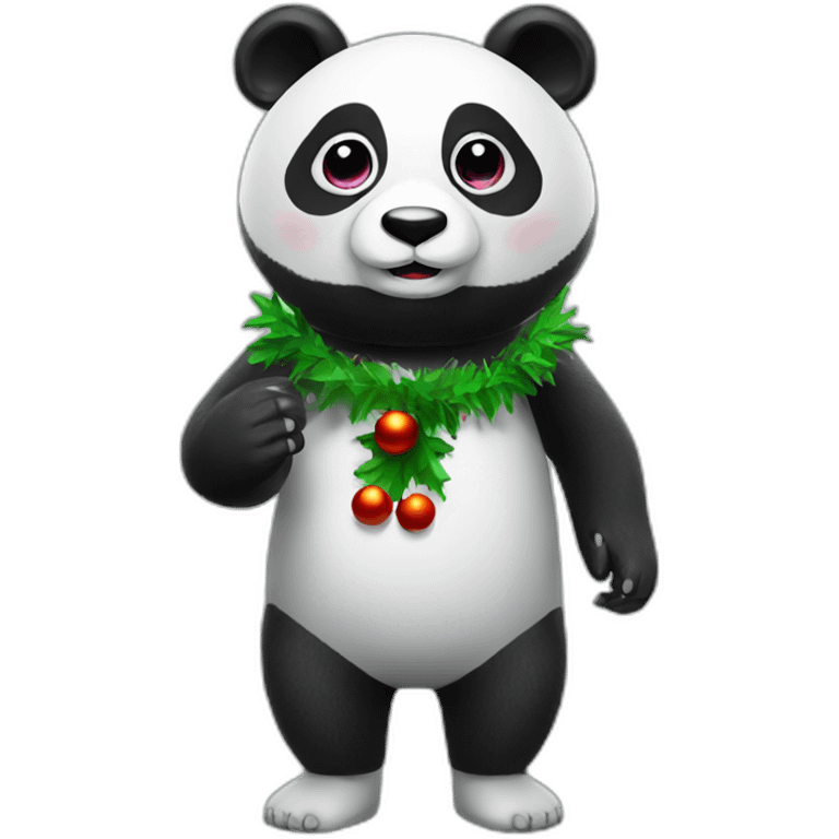 christmas panda in vr headset full body emoji