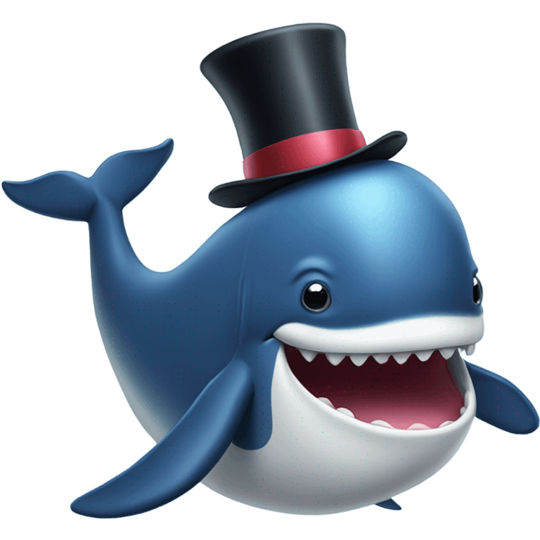 Whale with top hat emoji