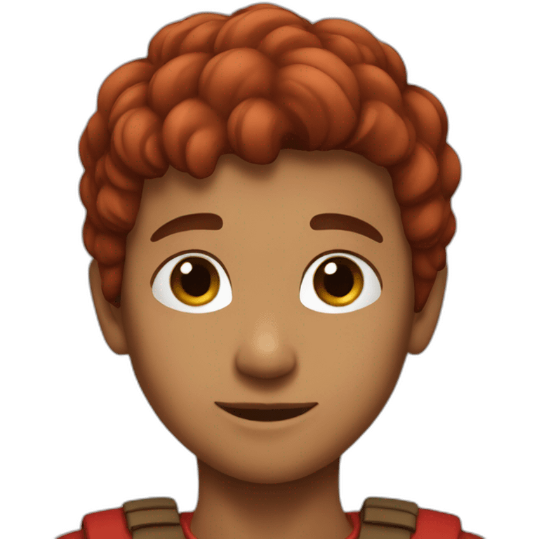 Boy Brave brown red emoji