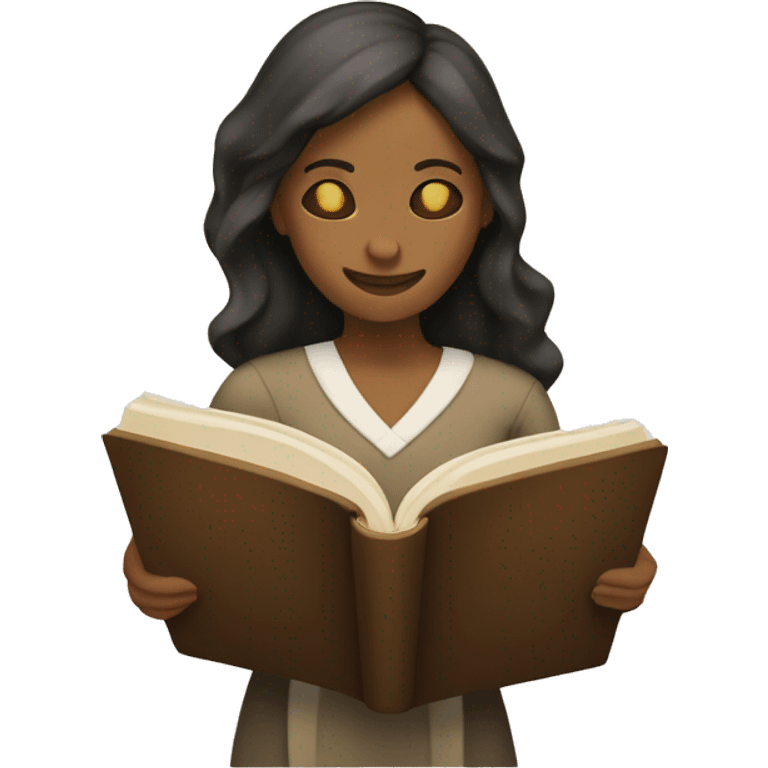 Una mujer con una biblia leyendo emoji