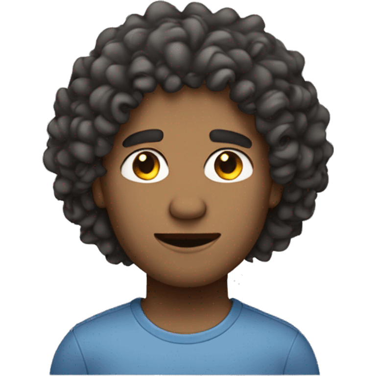 curly hair man with a middle part emoji