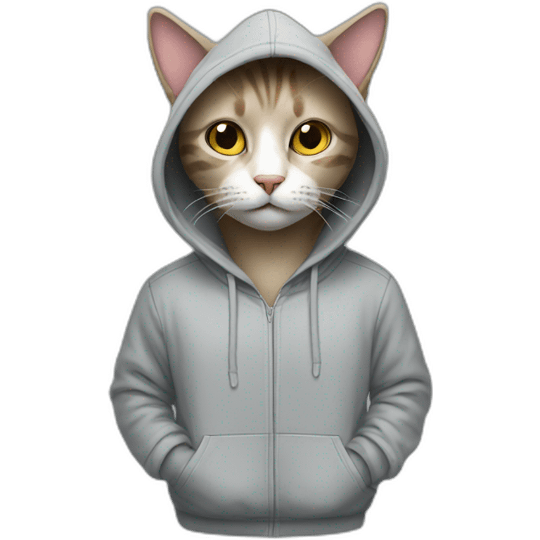 Cat wearing hoodies  emoji