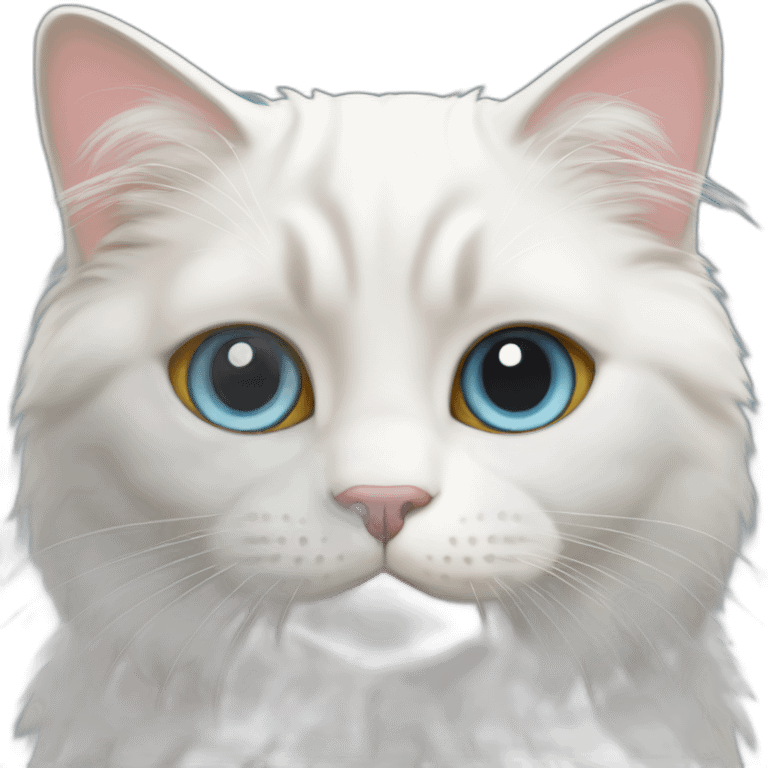 Ragdoll white cat emoji