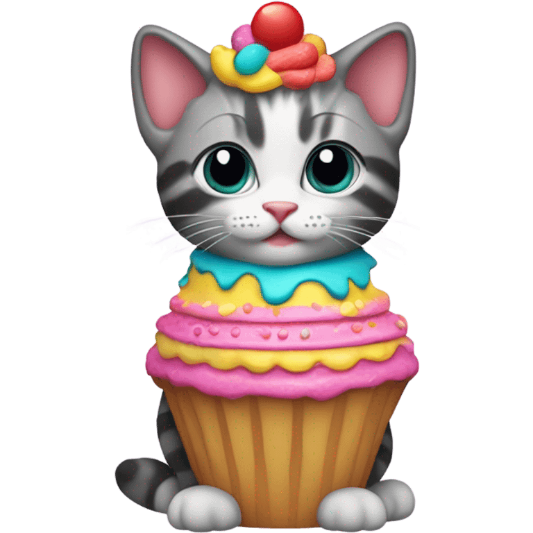 Kitten wearing a cake suit emoji