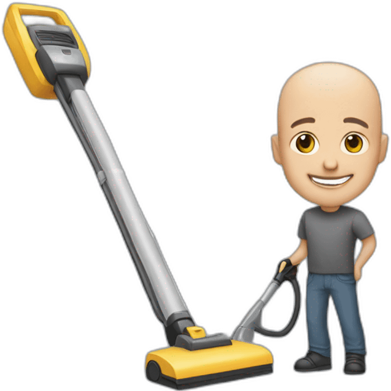 bald man with a hoover emoji