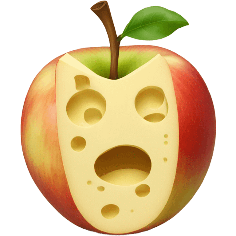 Apple made of cheese emoji