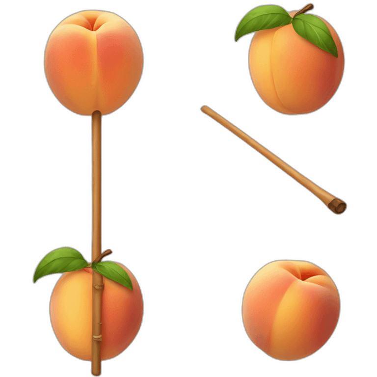 Peach being crossed by a stick emoji