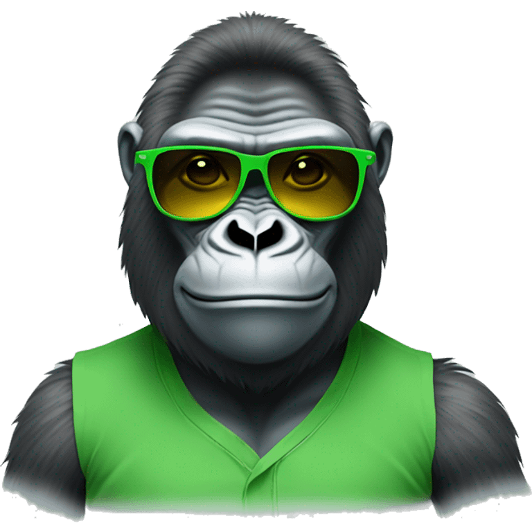 Green gorilla with sunglasses emoji