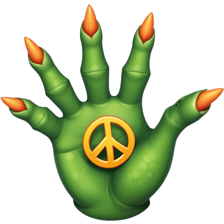 dinosaur claws, peace symbol emoji