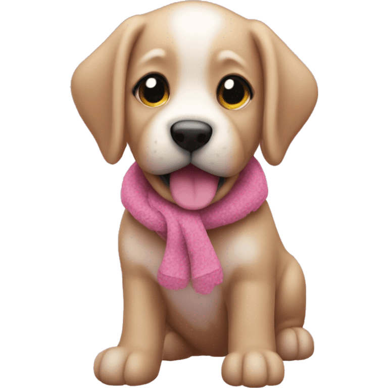 Pink puppy Christmas  emoji