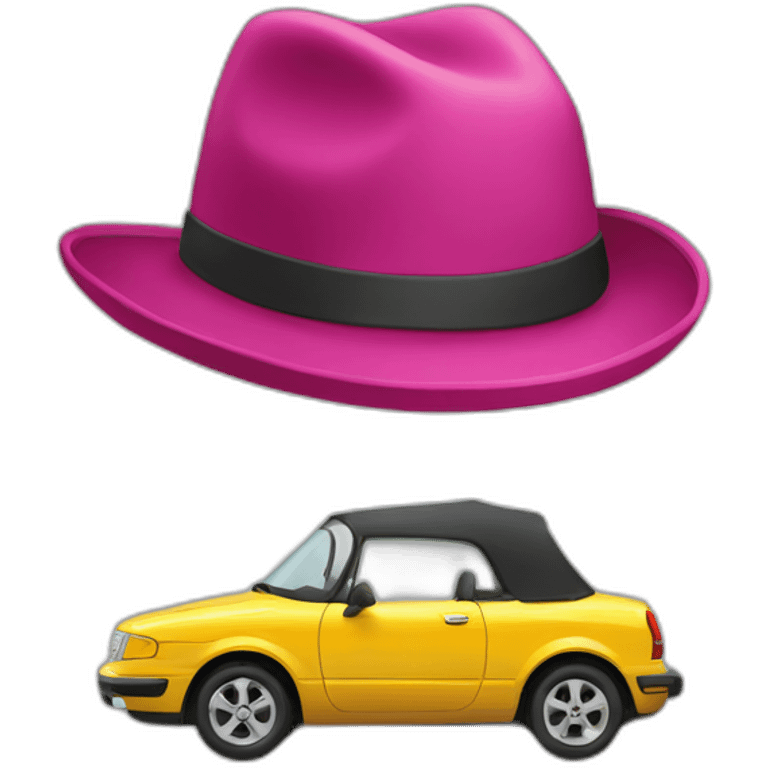 car with a hat emoji