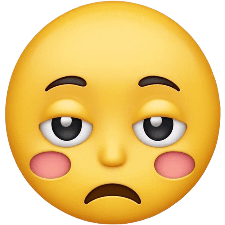 An emoji that is sad but tries to be happy emoji