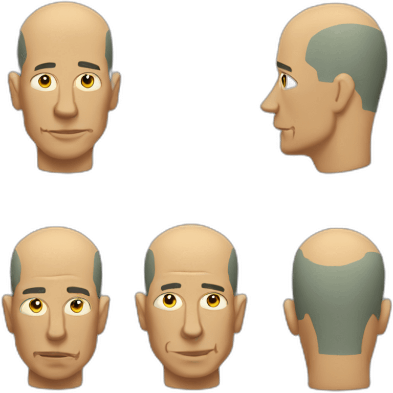 Tattooed bald man style Futurama emoji