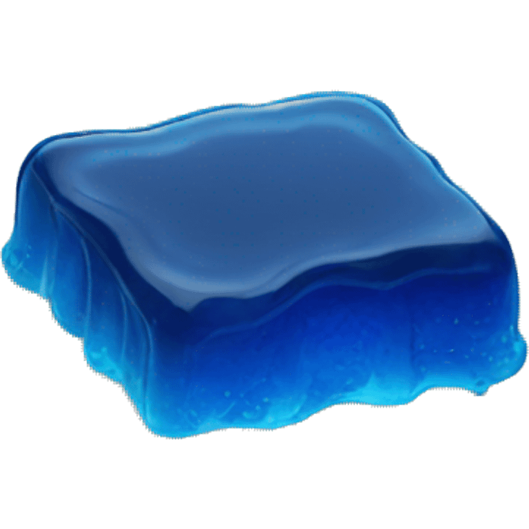 square blue jelly slab on plate emoji