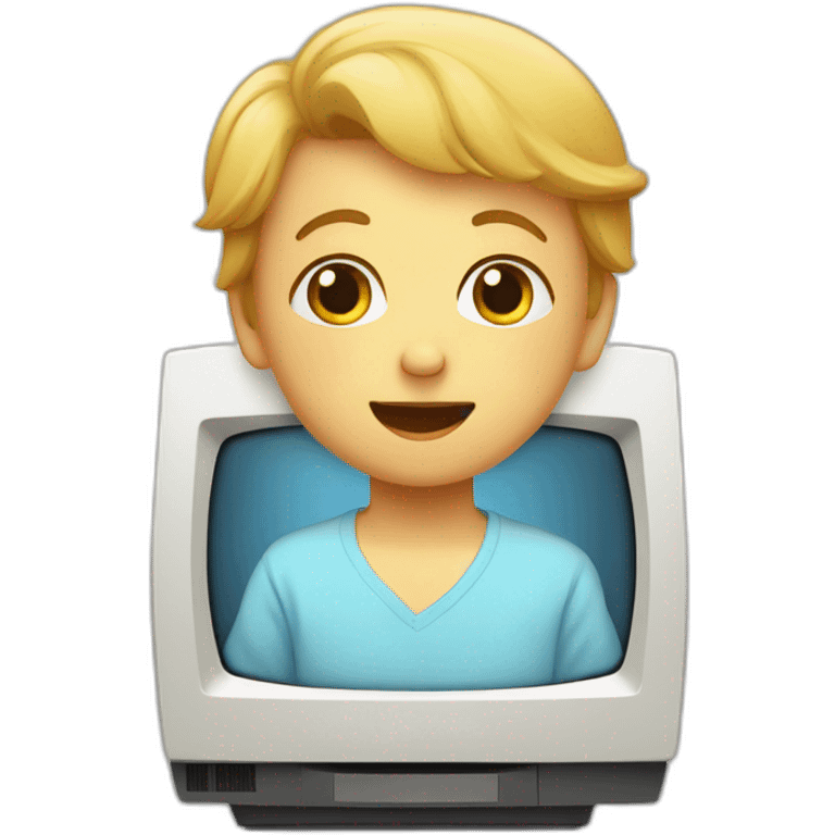 Un bébé qui regarde la télé emoji