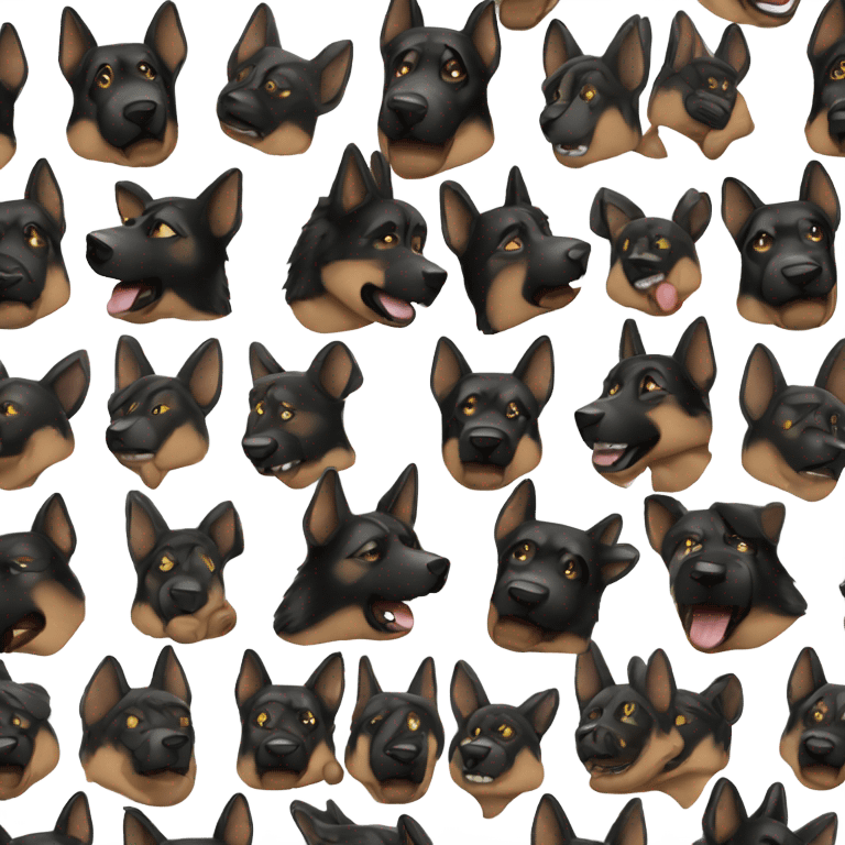 Black German Shepherd wrestling WWE emoji