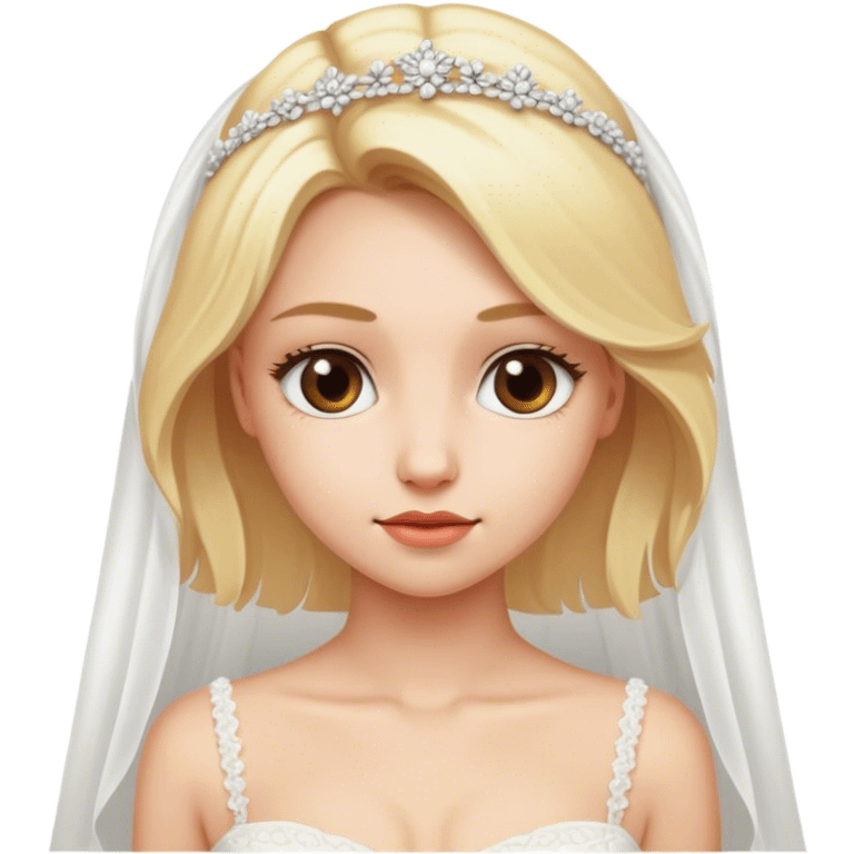 Blonde girl in white wedding dress emoji