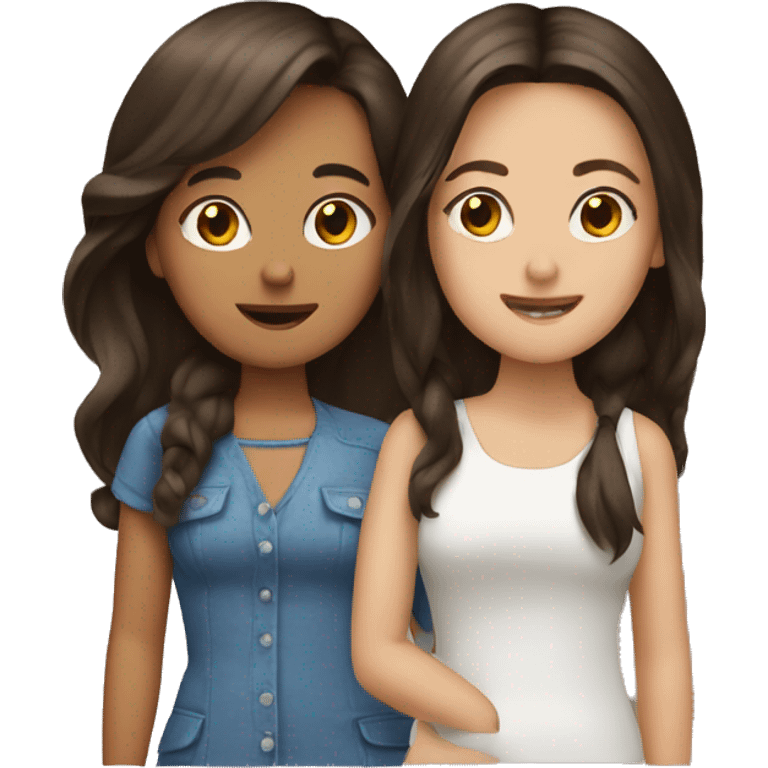 Two brunette besties emoji