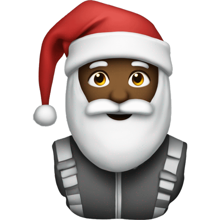 Santa Claus wearing a ski mask at night  emoji