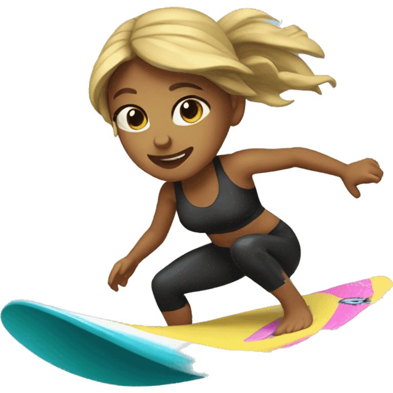 Girl wake surfing  emoji