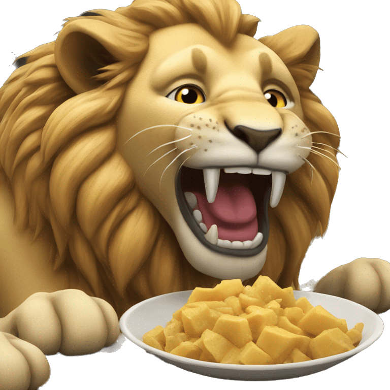 Lion eating emoji