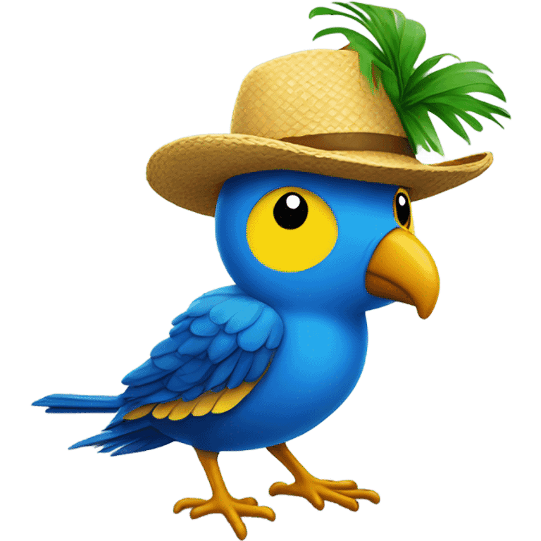 Bird from rio with hat emoji