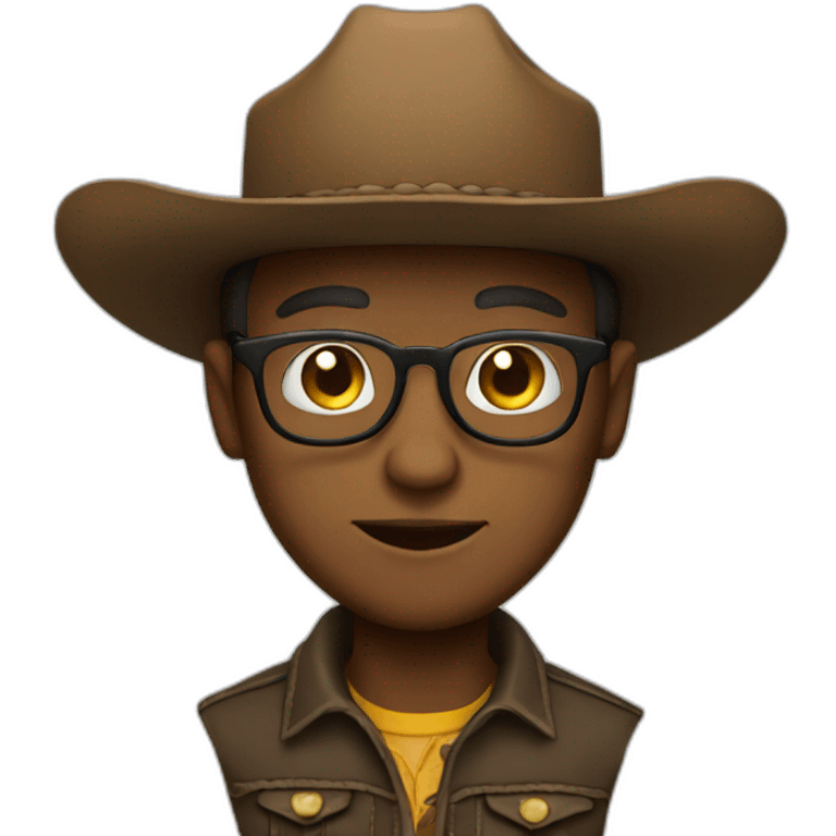 small cowboy with glasses emoji