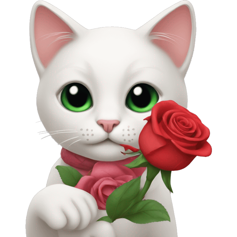 cat with rose in hand emoji