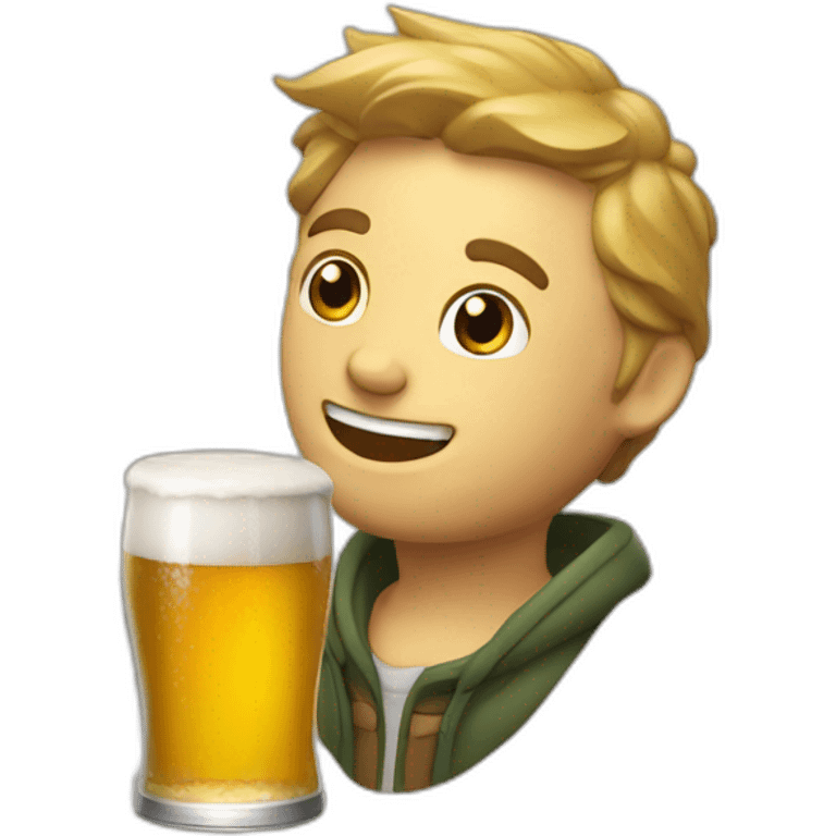 chat qui boit une bière emoji