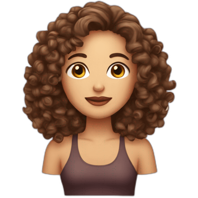 curly brunette hair empanada with long lashes  emoji