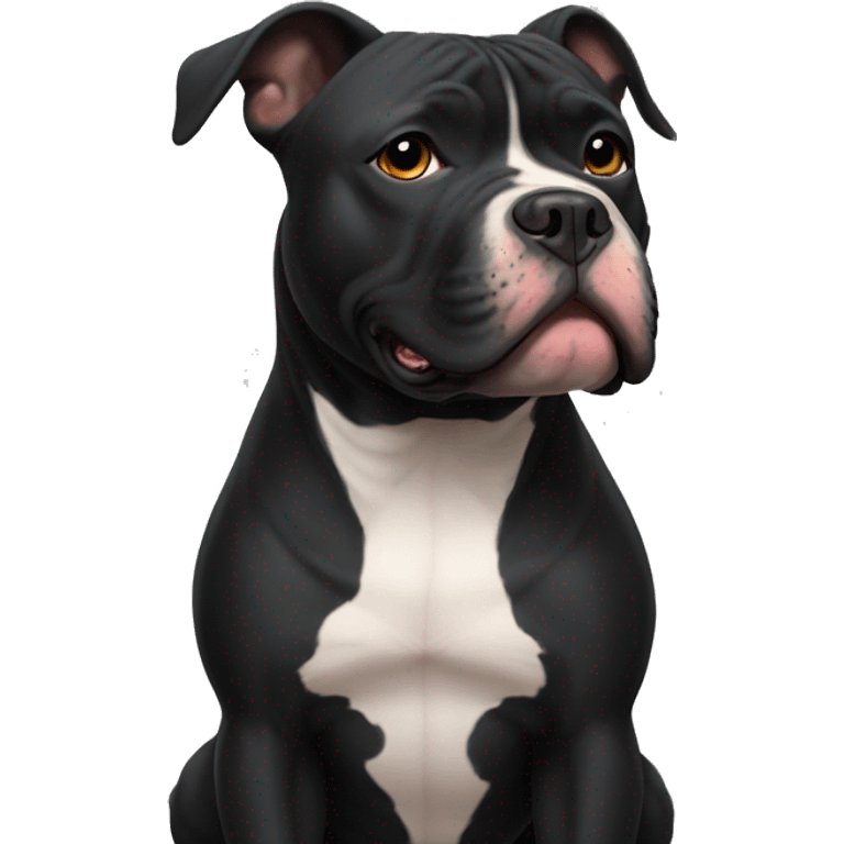 Solid black american bully emoji