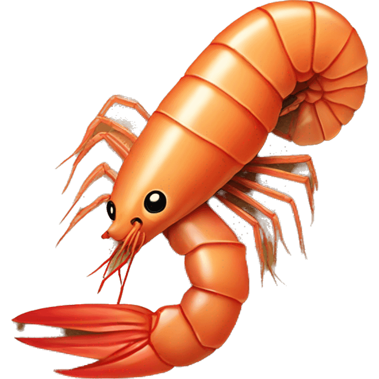 A shrimp resting on the beach emoji