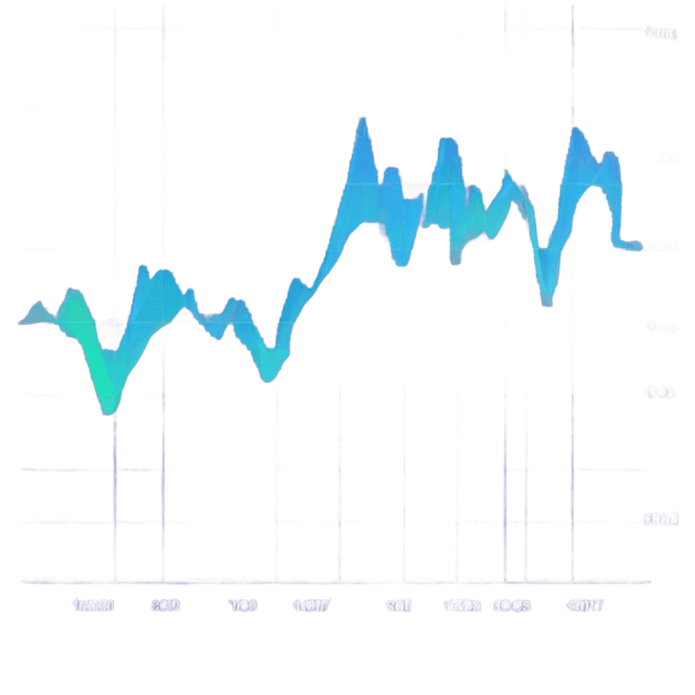 vaporware color themed line chart, stock price going up emoji