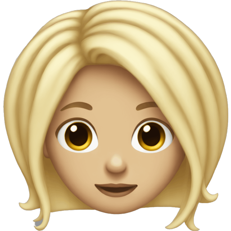 blonde straight hair doodle emoji