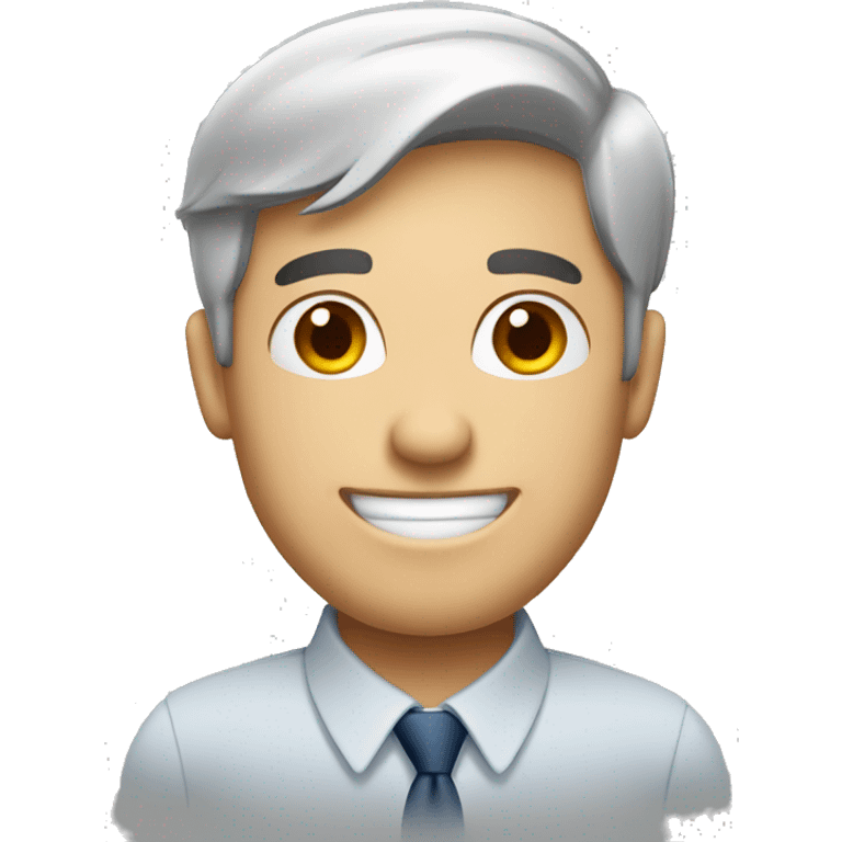 fair skin male office worker happy face emoji