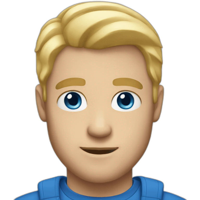 White dad with blue eyes and blonde hair emoji