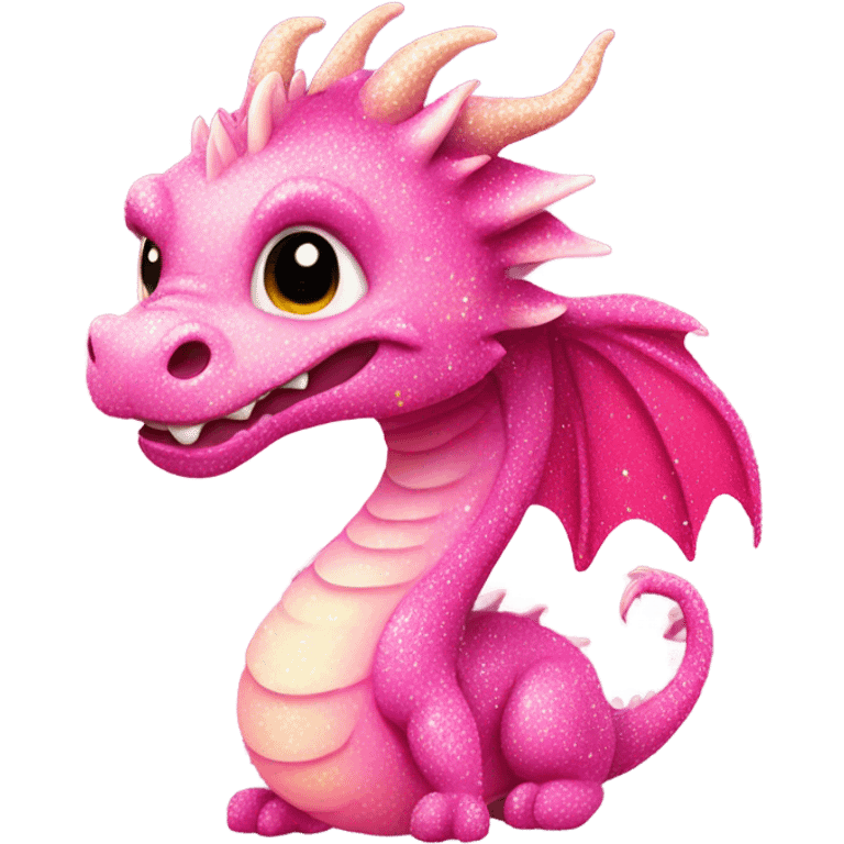 Pink ombre dragon with glitter emoji