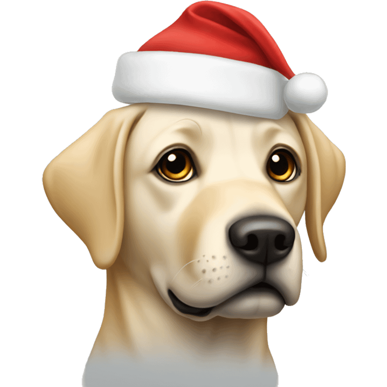 Labrador with Santa hat emoji