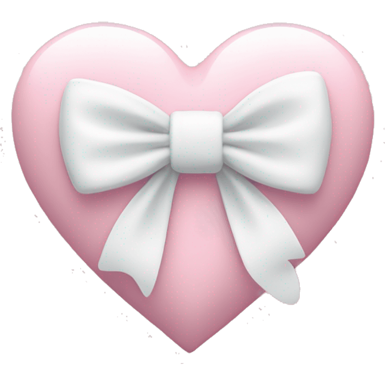 Pastel pink heart with white bow emoji