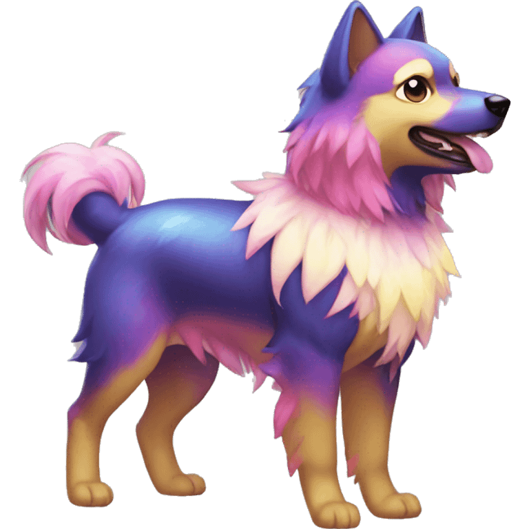 Colorful Gardient Shiny Electric Dog Pokémon emoji