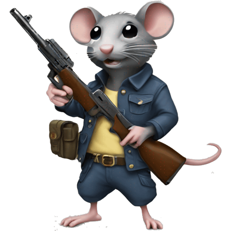 Rat with gun  emoji